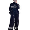 Plus Size Slimming Set Winter New Age-Reducing Fashion Sweatshirt Women's Fleece Thickened Casual Pants Two-Piece Set