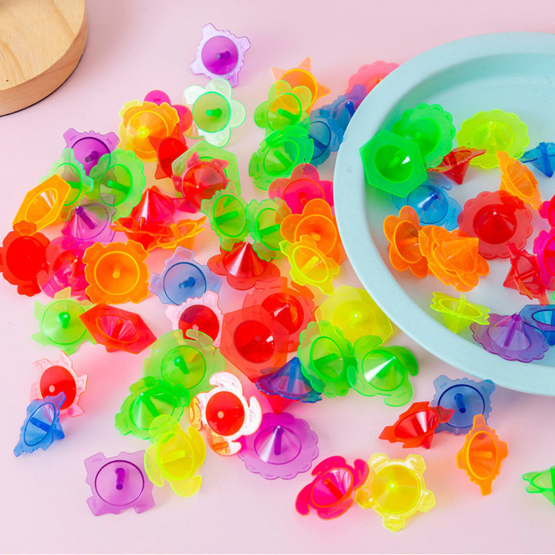 Small Lace Top Transparent Plastic Small Top Colorful Kindergarten Small Gift Street Stall Toys Wholesale Yiwu