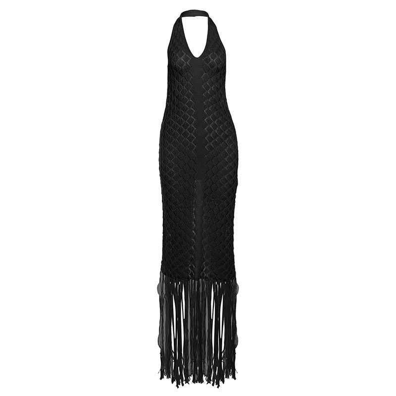 Summer Beach Dress Womens Sheer Knitted Fabric Sexy Solid Color Perfect for Vacation Wholesale Available