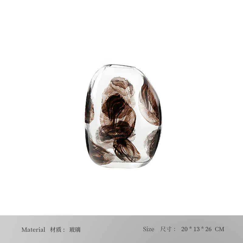 轻奢现代玻璃花瓶多款样板间售楼处北欧家居客厅餐桌软装家居饰品