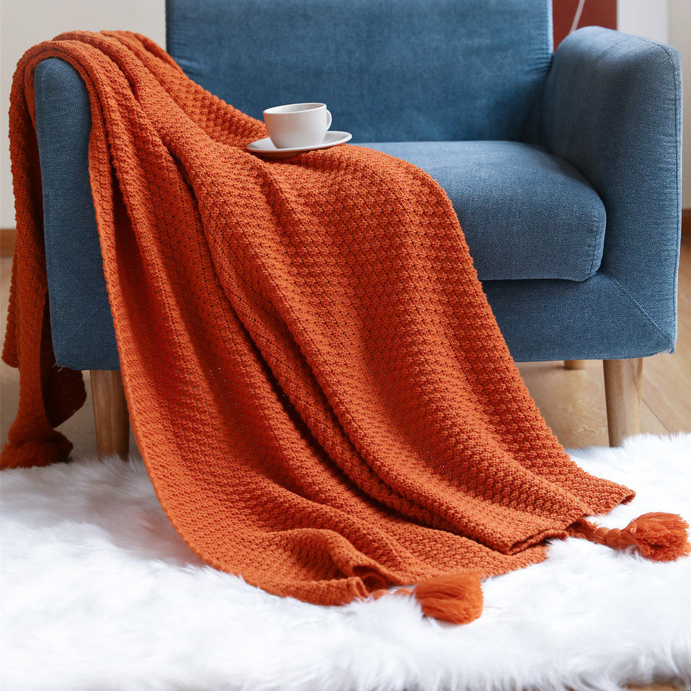 Sofa blanket knitted blanket office air conditioning lunch break blanket shawl blanket leisure blanket bed blanket small blanket wholesale