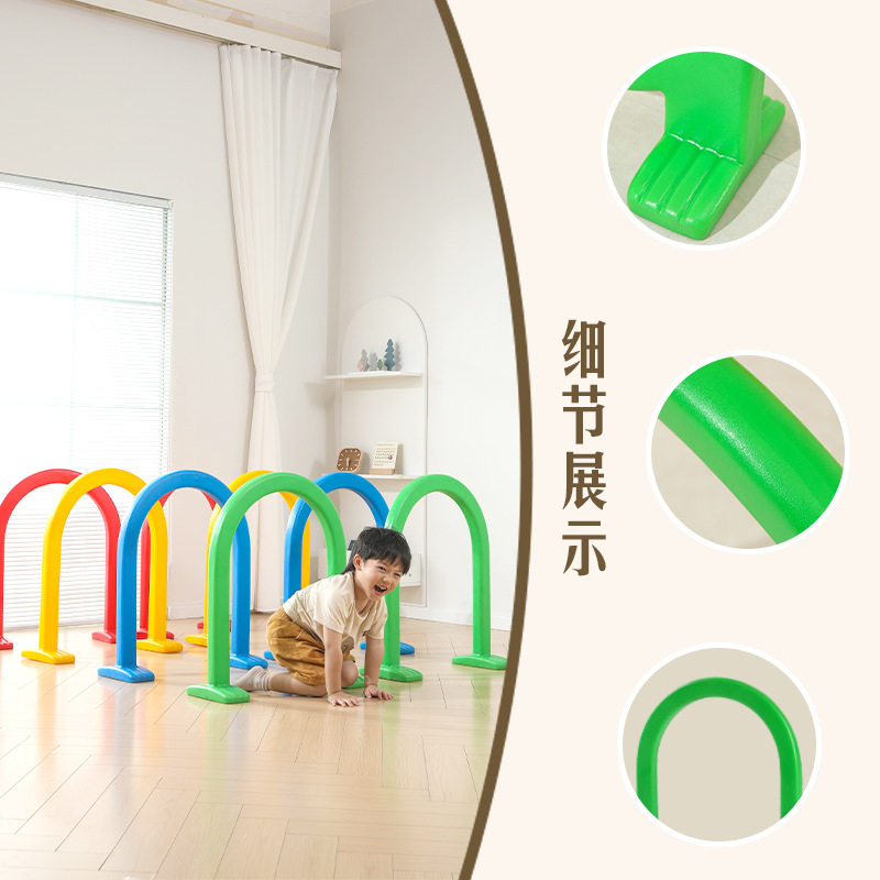 幼儿园滚塑钻洞体育活动感统训练器材儿童塑料户外拱形钻山洞玩具