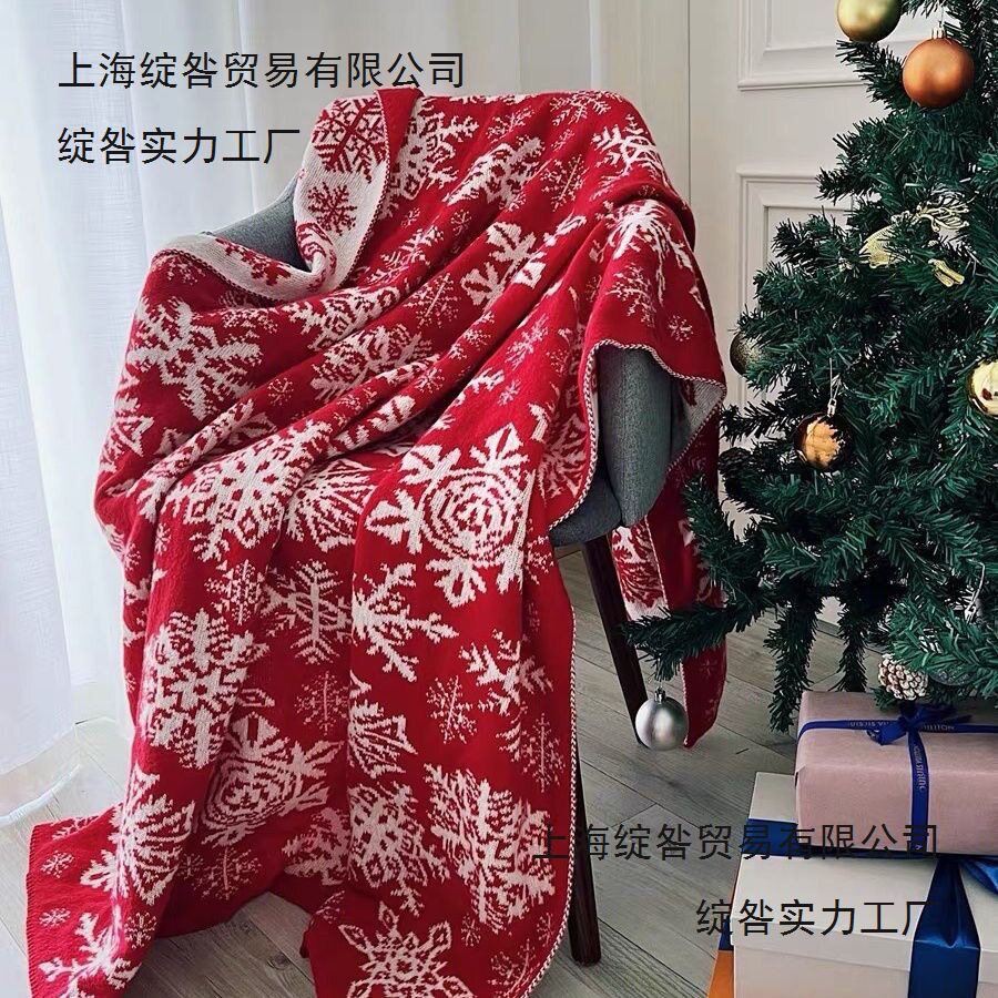 Scandinavian Knitted Christmas Blanket Decorative Blanket Living Room Sofa Blanket Throw Blanket Winter Thickeneded Blanket Bedding
