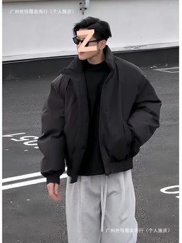 Black Flight Jacket down Jacket Men's Silhouette Short Work Jacket Cleanfit American Handsome Baseball Uniform