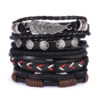 European and American cross-border leather hand-woven men's bracelet hip-hop punk diy set series first jewelry wholesale