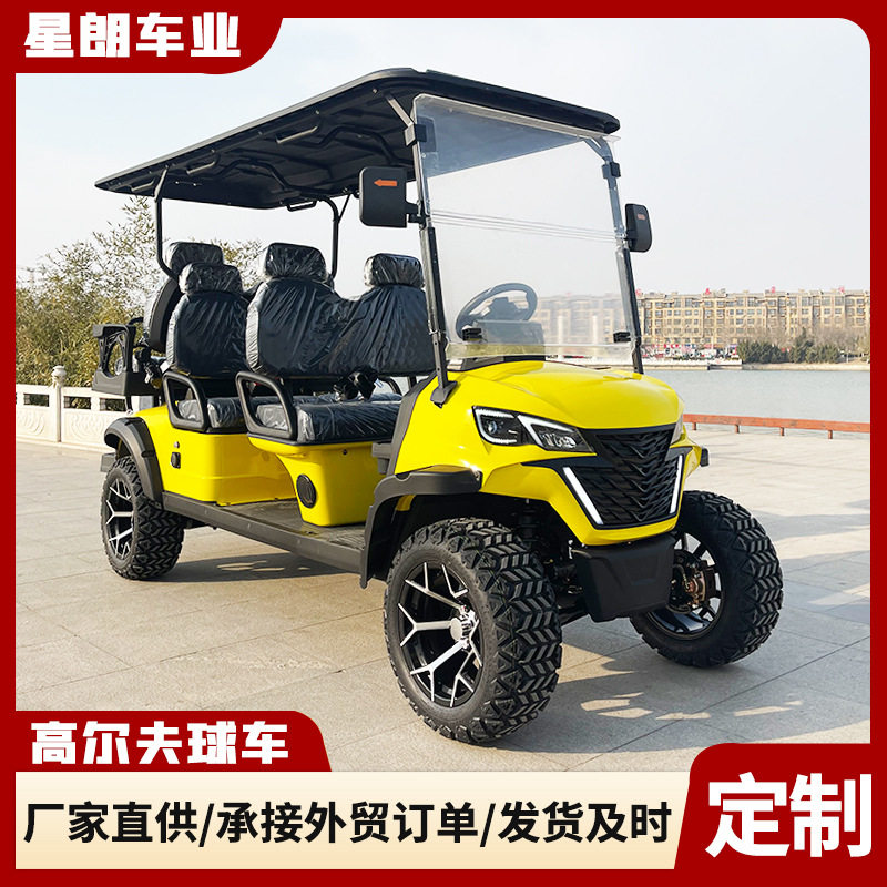 Electric Golf Cart Factory Produces Foreign Trade Golf Cart Three-Row Six-Seater New Sightseeing Patrol Car