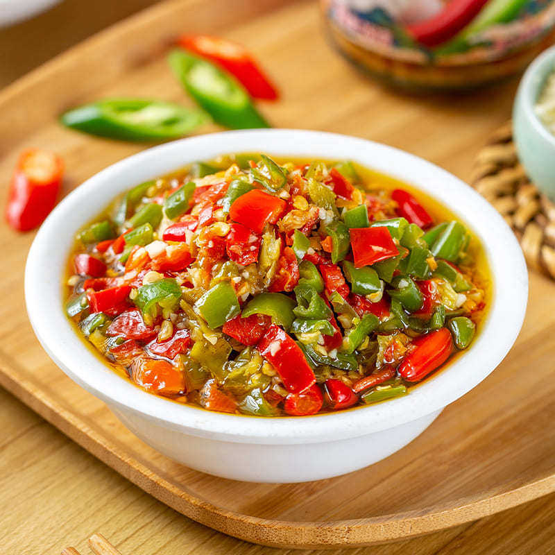 Jixiangju hot rice two-color chopped pepper sauce 200g chili sauce mixed noodles rice sauce instant seasoning one-piece delivery