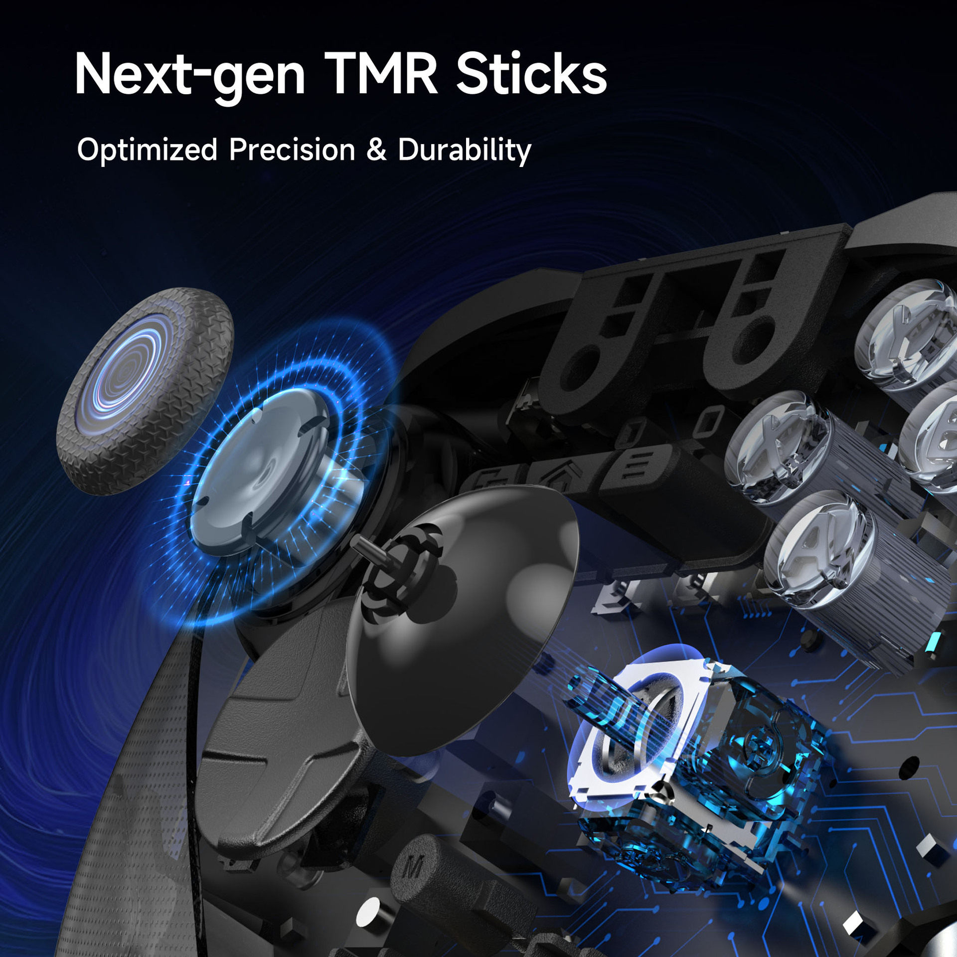 Yisuma D10 New Pc Game Controller Tmr Rocker Double-Cut Trigger Smart Start and Stop Charging Base