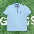 Zipper polo triangle light blue