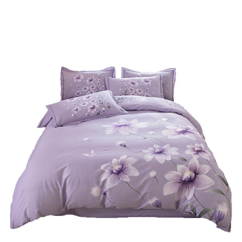 Factory wholesale new cotton large version of the flower four-piece cotton twill active horse cotton four-piece set for hair