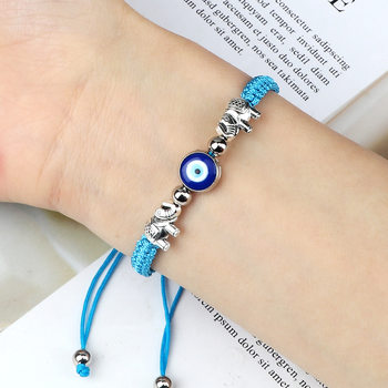 European and American Advanced Elephant with Copper Beads Woven Red Hand Rope Handmade Bracelet Devil's Eye Bracelet