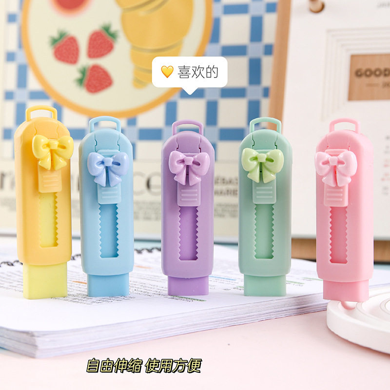 Cartoon Eraser, Cute, Leaves No Traces, Retractable, Clean, Erasable, Push-Pull Eraser, Creative Stationery for Primary School Students