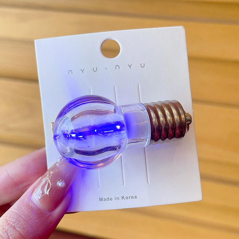 Fun and Funny Scissors Light Bulb Hairpin Female Cute Popular New Hairpin Side Bangs Broken Hair Small Clip Headdress