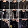 Titanium Steel Necklace Men's Hip-Hop Trendy Cool Letter Pendant Korean Style Woolen Chain Distinctive Ins Style Long Necklace Jewelry