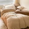 Class a Maternal and Infant Grade Winter Solid Color Thickened Milk Velvet Four-Piece Set Winter Coral Plush Bedding Three-Piece Set