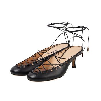 2025 Summer New European and American Women's Roman Sandals Sexy Shallow Round Toe Cross High Heel Strap Ballet Toe Sandals