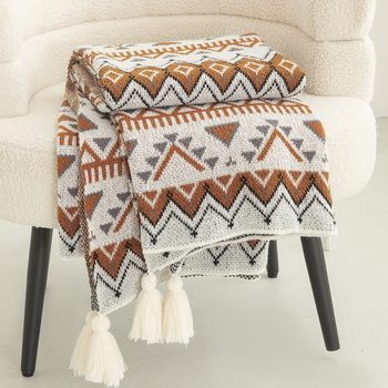 Wholesale Bohemian Style Knitted Blankets, Light Luxury Shawl Blankets, Office Nap Blankets, Sofa Throw Blankets