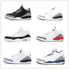Putian shoes foreign trade factory wholesale Jordan AJ3 Joe 3 black cement flame red air cushion non-slip men's basketball sneaker