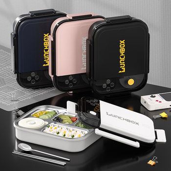 Cross-Border Insulated Lunch Box 304 Stainless Steel High-End Student Lunch Box Office Worker Compartmentalized Portable Divider Box