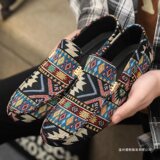 Весенне-летняя обувь в горошек, мужская корейская обувь, мужская повседневная обувь, одношаговая обувь, мужская обувь для ленивых, тканевая обувь в стиле старого Пекина