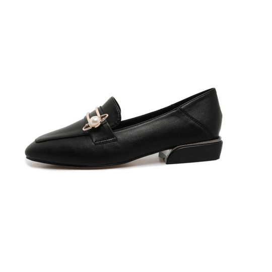 Sheepskin Version ~ 2024 Autumn and Winter New Soft-soled Square-toe Flats, Thick-heeled Slip-on Loafers, Slip-on Small Leather Shoes for Women