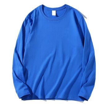 230g New Style 33-Color Combed Pure Cotton Heavyweight Round Neck Solid Color Long-Sleeve Men's T-Shirt Loose Fit Base Shirt for Men