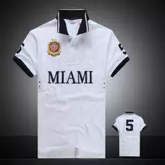 Summer Men's Cross-Border Polo Shirt Lapel Embroidered Malaysian City Style Casual Large Size Top T-Shirt Polo Short Sleeves