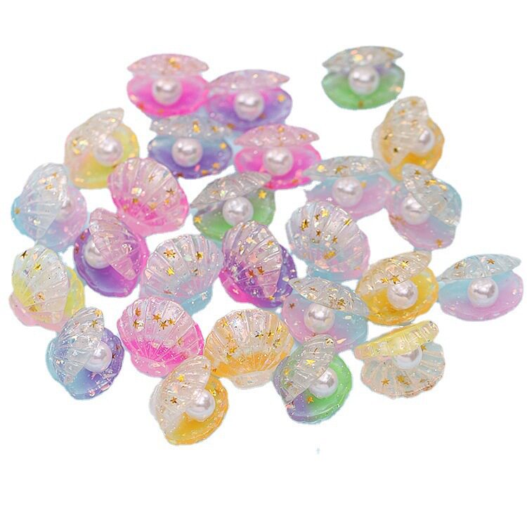Simulated Pearls, Colorful Shells, Children's Mini Toys, Miniature Small Ornaments, Resin Accessories, Wholesale Food and Play Trinkets