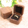 55MM square marriage ring proposal ring box black walnut box wedding diamond ring jewelry gift packaging storage women