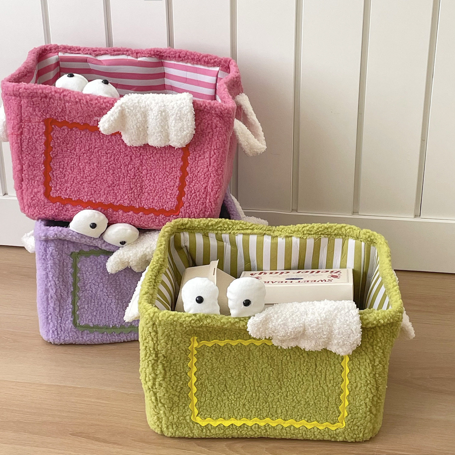 Small Monster Storage Basket Home Finishing Plush Funny Small Wings Sundry Storage Box Toy Snack Storage Basket