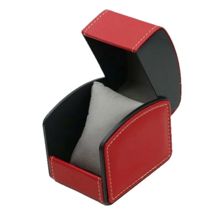 Pu Leather Pull-String Watch Box Gift Box Curved Flip Watch Box Watch Collection Storage Jewelry Packaging Watch Box