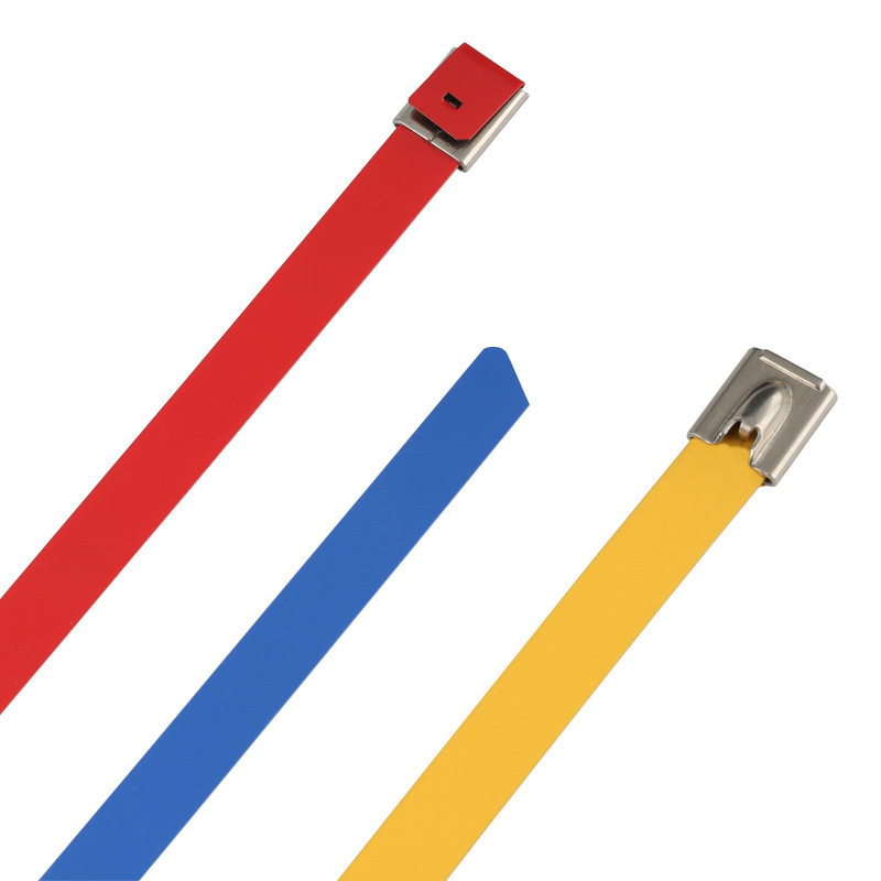 304 stainless steel self-locking cable tie manufacturers wholesale color self-locking cable tie stainless steel cable tie full spray plastic cable tie