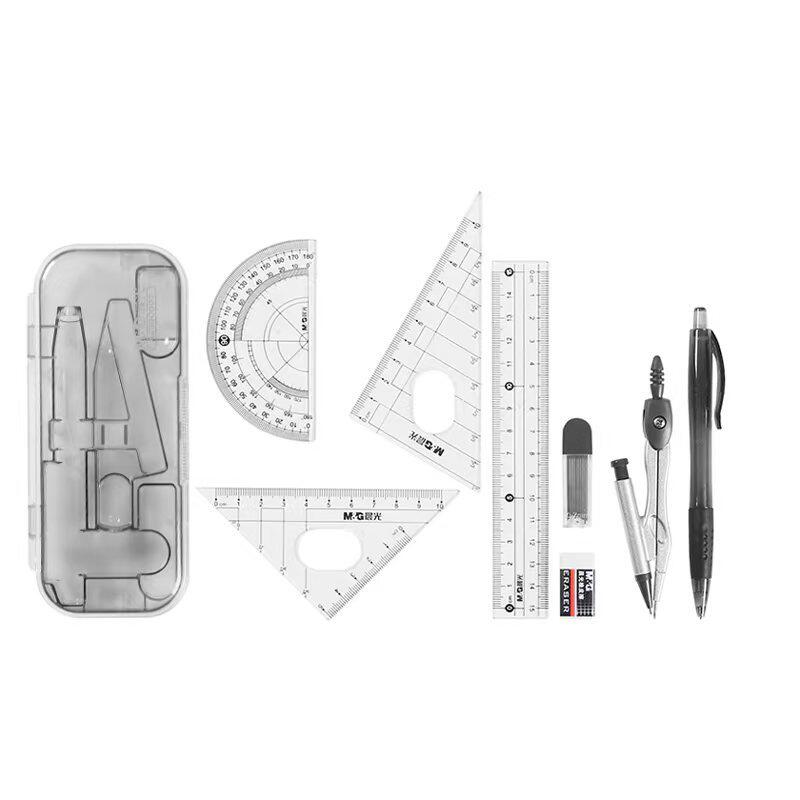 M&G Stationery 8-Piece Set Compass Set Ruler Set Student Triangle Ruler 790806/90807 Geometry Tool