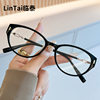 30343 New Stylish Trendy Flat Glasses Retro Cat Eye Anti Blue Light Glasses Stylish Ins High Definition Glasses Frame