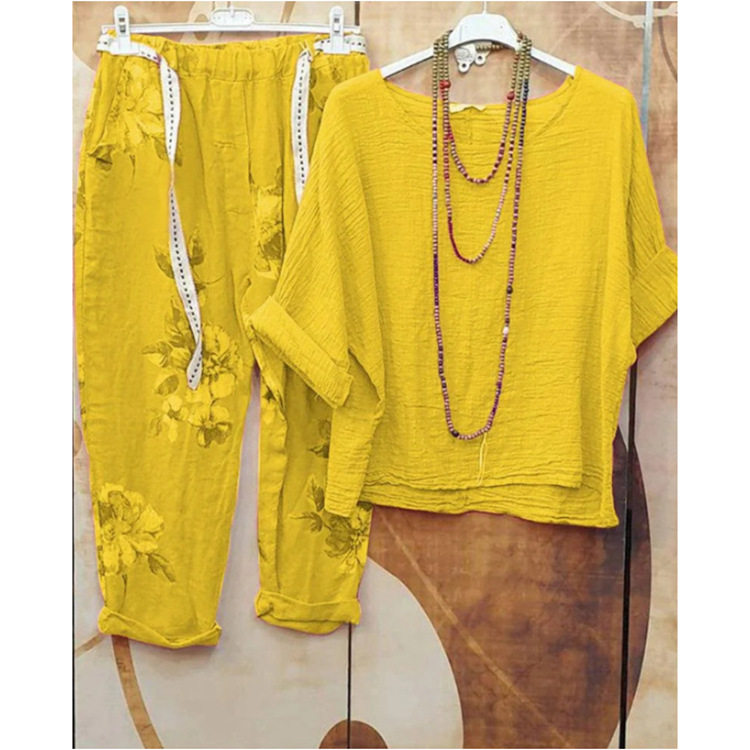 Summer Womens Casual Floral Two Piece Set Trendy Design Comfortable Fit Versatile Style Perfect for Everyday Wear