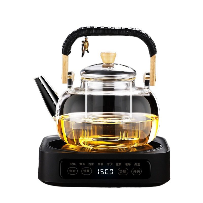 New High-Temperature-Resistant Electric Ceramic Stove Household Electric Kettle Teapot Glass Thickened High Borosilicate Teapot Set