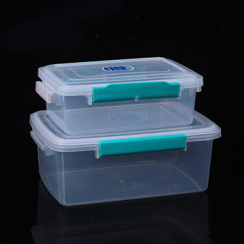 Plastic Transparent Storage Box Rectangular Sealed Mark Box Food Box Mark Classification Crisper Food Sealed Box