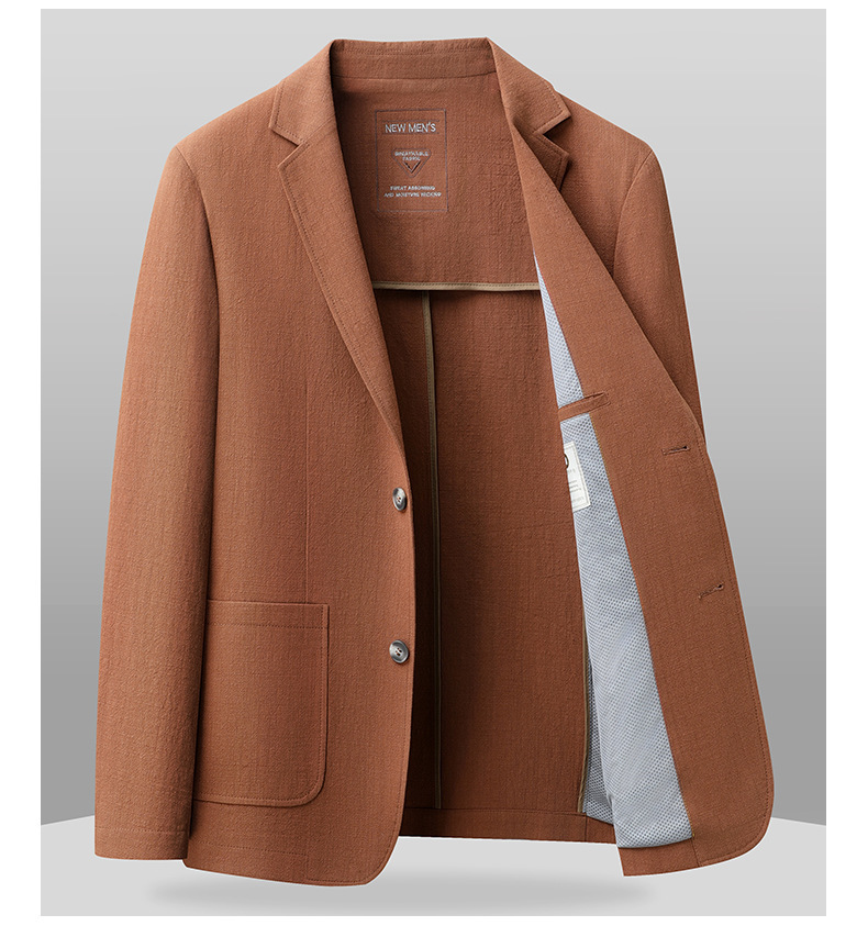 Áo vest nam cotton mỏng nhẹ mùa xuân thu, blazer công sở thoáng khí không nhăn — Màu be, Màu đen, Màu xanh lam, Màu xanh lá