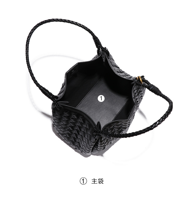 Túi xách nữ hai món dáng bucket đan phối quai đeo vai — B2014. # màu cát, B2014. # ngọc lục bảo, B2014. # travertine màu xanh lá cây, Nhà máy riêng có thể được tùy chỉnh