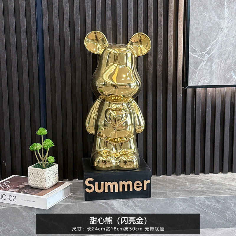 轻奢暴力熊家居展示柜高档摆件客厅电视柜酒柜玄关存钱罐装饰品