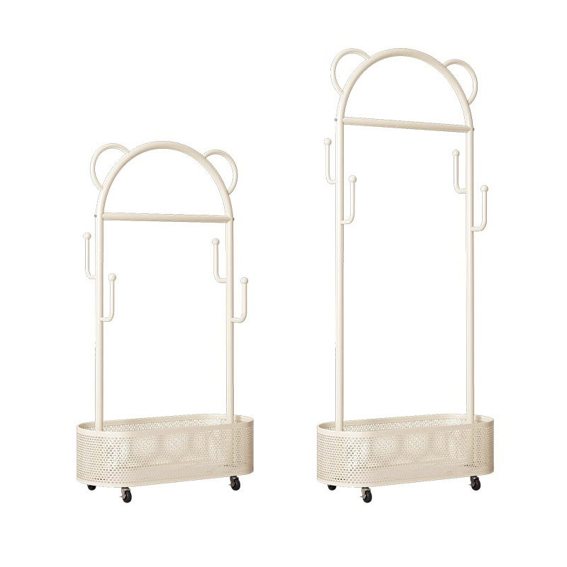 Floor Hanger Movable Bedroom Dirty Clothes Basket Hanger Cream Style Small Apartment Entrance Bedroom Internet Celebrant Coat Rack
