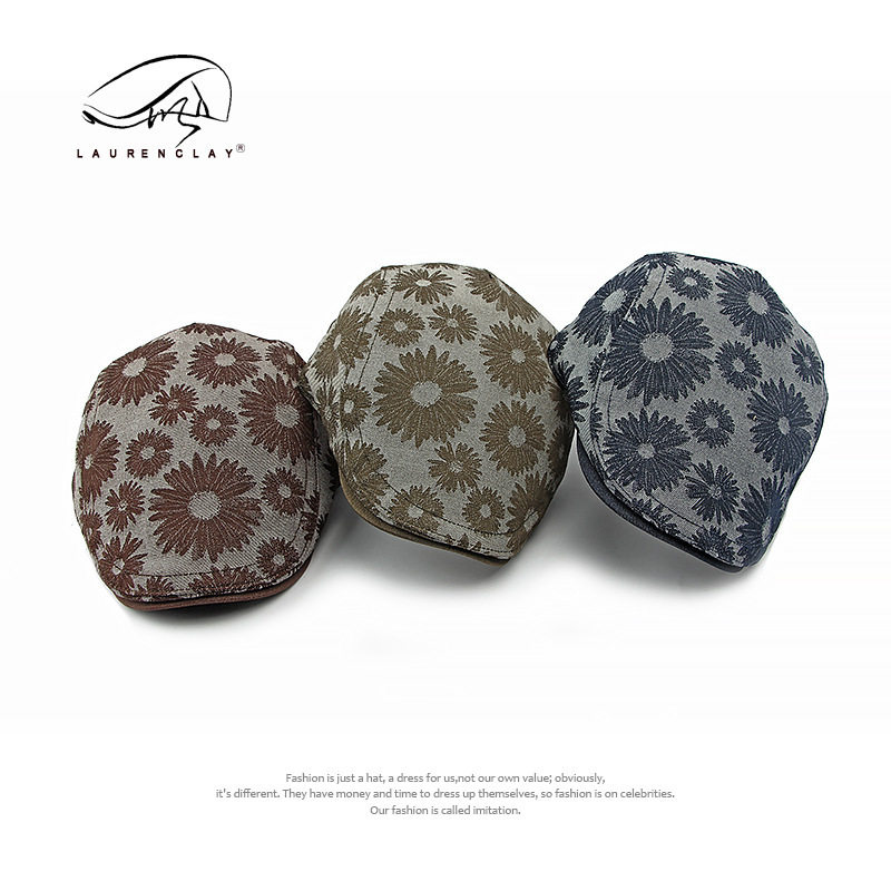 韩版时尚小雏菊印花贝雷帽女英伦复古可反戴鸭舌帽休闲前进帽潮,淘宝优惠券,粉丝福利购,淘宝优惠卷