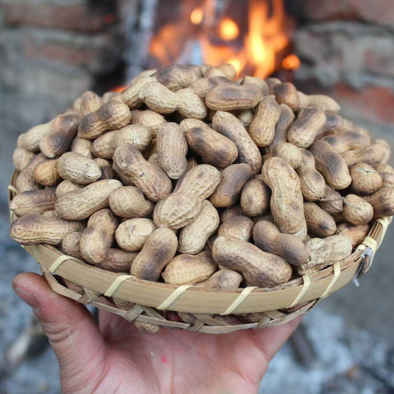 Rural Iron Pot Firewood Peanuts with Shells, Original Red-Skinned Peanuts, Unsalted Snacks, Wine Dishes, Small Pearl Firewood Peanuts