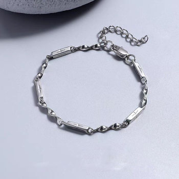 Mobius Bamboo Bracelet for Boys and Girls Simple High-end Titanium Steel Color-free Chain for Couple All-match Trendy Hand Jewelry
