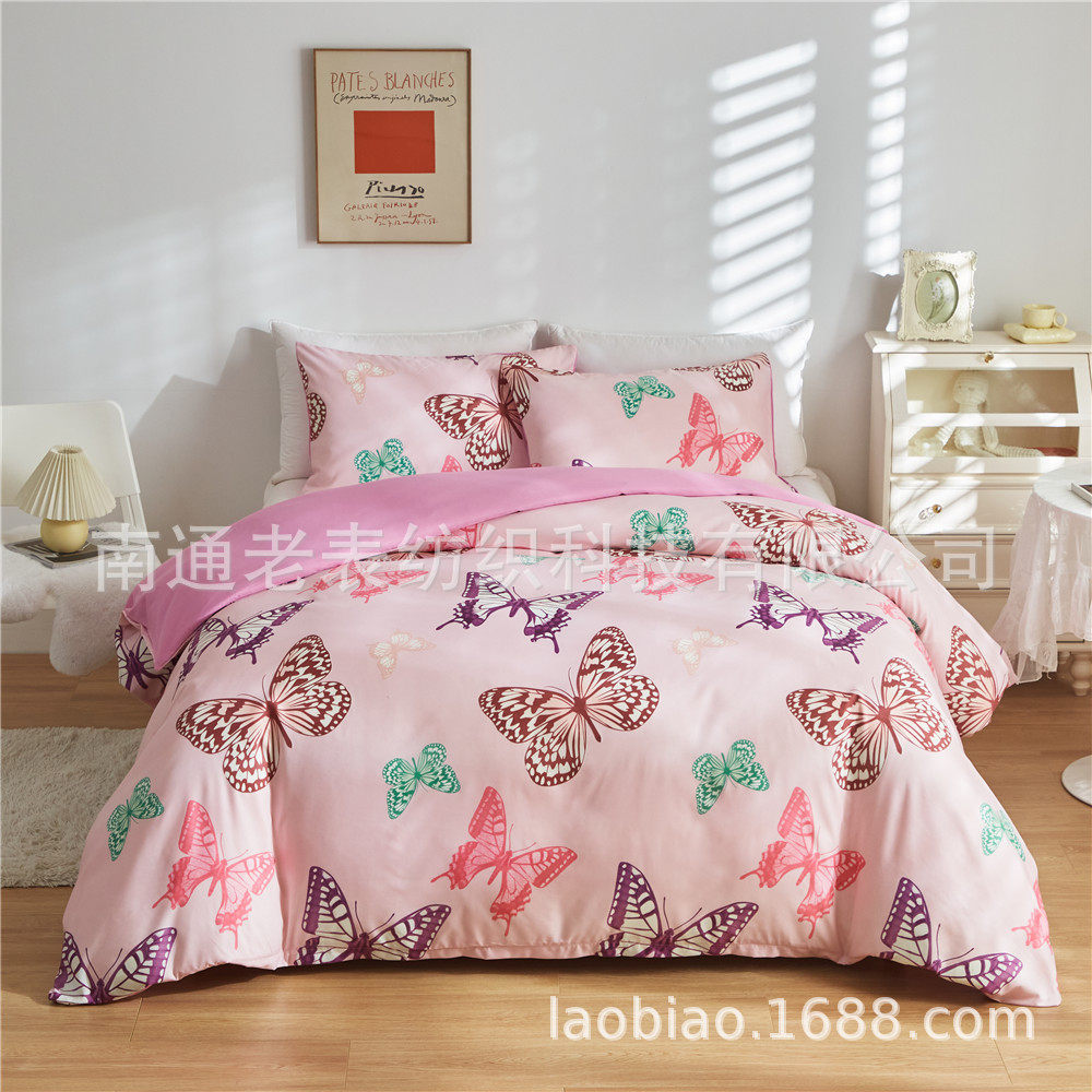 Cross-border Foreign Trade Source US UK Size Amazon Printed Luminous Series Quilt Cover Pillowcase Bedding Three Sets