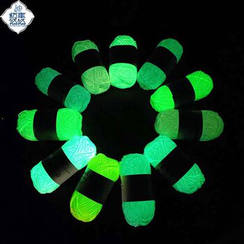 Luminous wool Amazon popular fluorescent wool wholesale 2mm crochet luminous wool export luminous hand knitting yarn