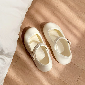 Girly Korean Style Ins Fashion Flats Shoes Internet Celebrity Ballet Style Mary Jane Women's Summer New Eva Outer Shoes