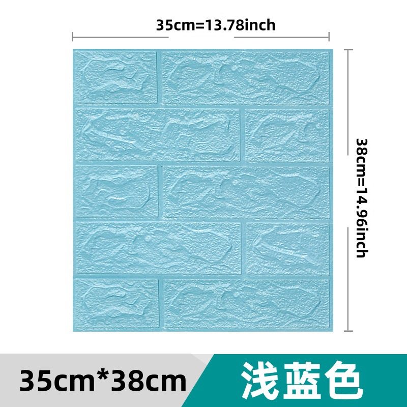 跨境3D立体墙贴砖纹贴自粘墙纸XPE泡棉35*38.5小尺寸装饰自贴墙饰