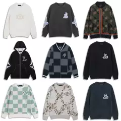 High-Quality Replica LV 2025 Autumn New Checkerboard Logo Jacquard Knit Long-Sleeve Wool Pullover Sweater