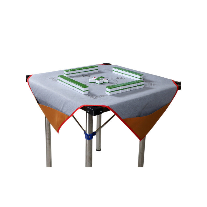 Waterproof and Soundproof Leather Mahjong Tablecloth Hand-Rubbed Household Square Mahjong Mat with Pocket Large Rice—. Ginger Tea No